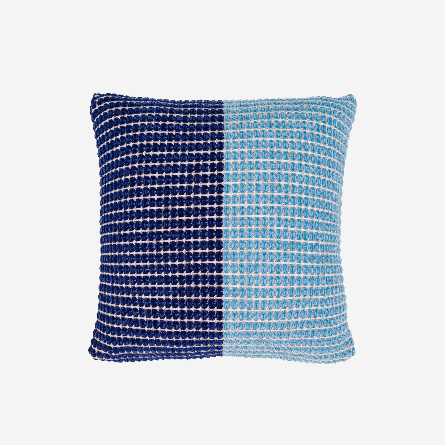 Colorblock Chenille Grid Pillow