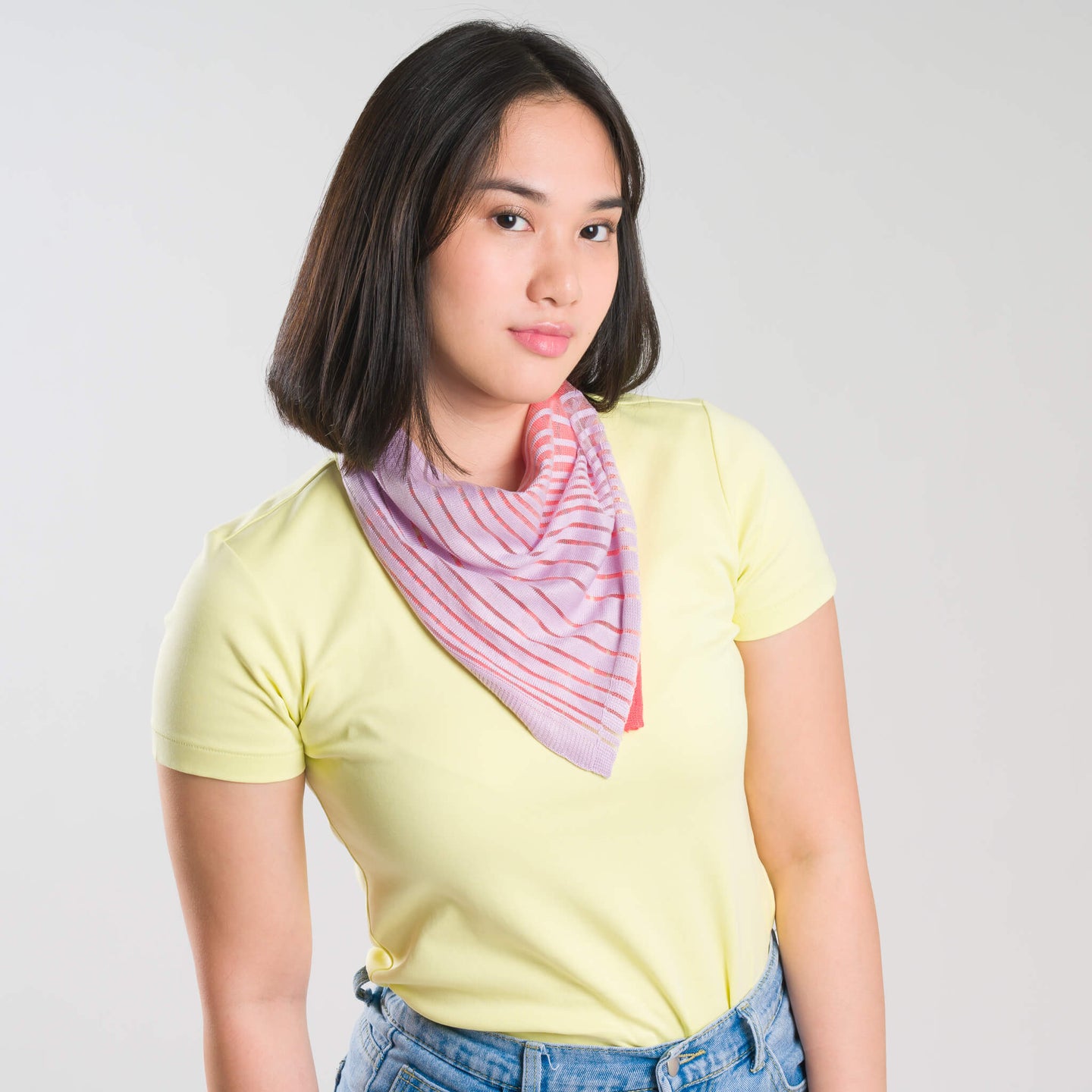 Horizon Bandana Sheer Knit Scarf Stripes