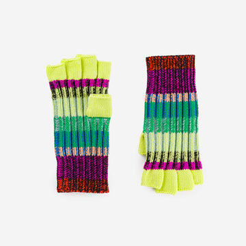 Lime Cobalt | Mosaic Fingerless Gloves