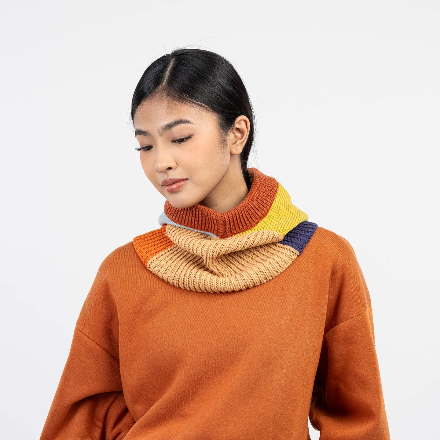 Mismatch Knit Hood