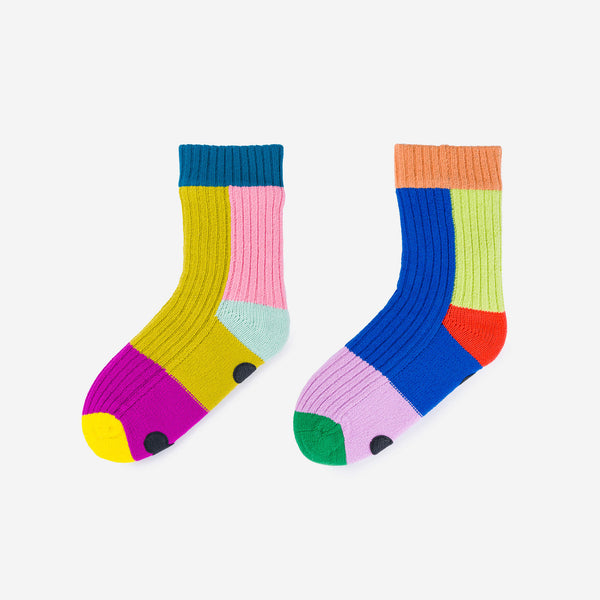 Rainbow | Mismatch House Socks
Colorblock Indoor Cozy Fleece Lined Cold Feet Warm Unisex Knit Holiday Gifts