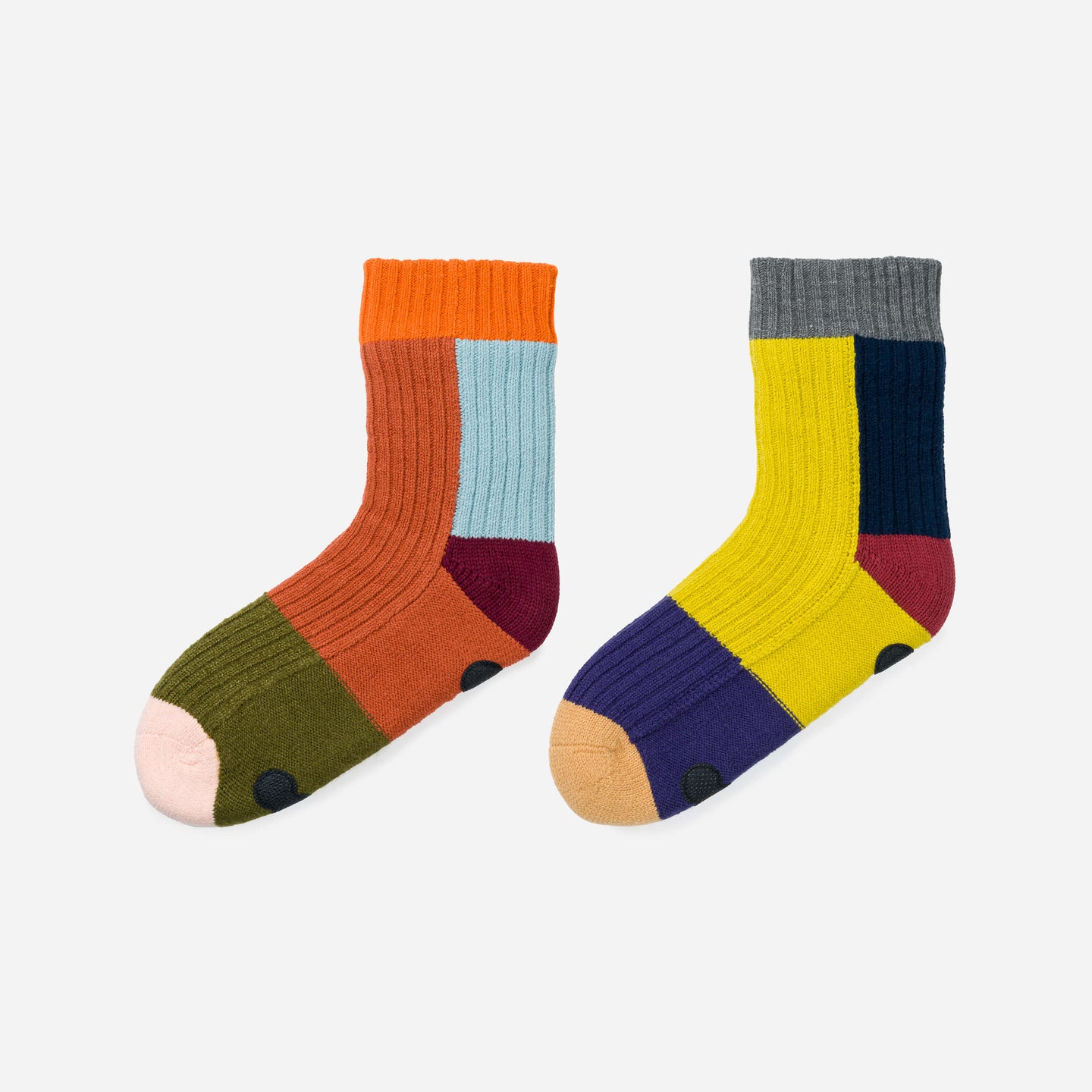 Mismatch House Socks
Colorblock Indoor Cozy Fleece Lined Cold Feet Warm Unisex Knit Holiday Gifts