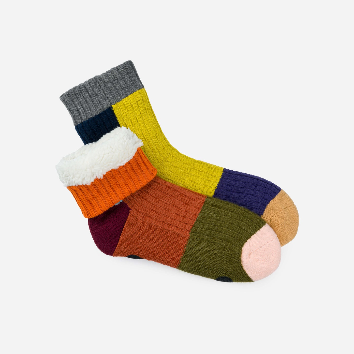 Mismatch House Socks
Colorblock Indoor Cozy Fleece Lined Cold Feet Warm Unisex Knit Holiday Gifts