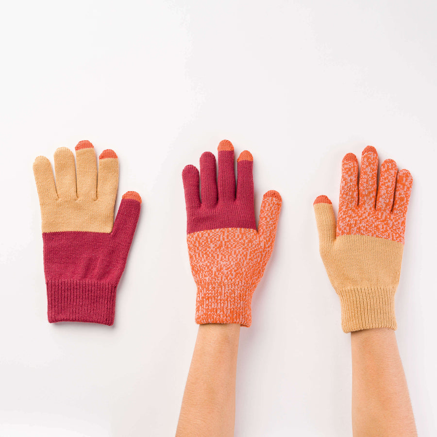 Fuchsia Lilac | Pair and Spare Gloves Set of 3 Mismatched Gift Winter Gloves