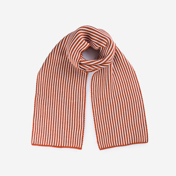 Rust White | Pinstripe Big Scarf