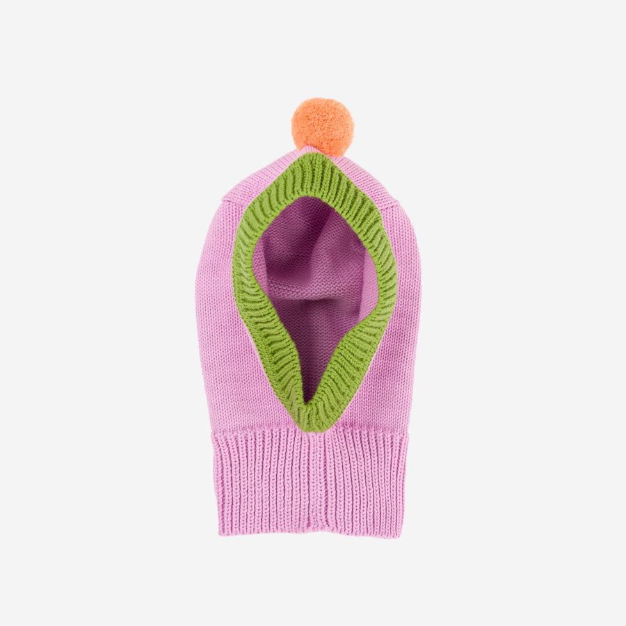 Poppy Cobalt | Pom Balaclava Hood Kids Pink Cute Hat Warm Alternative Stay On Head