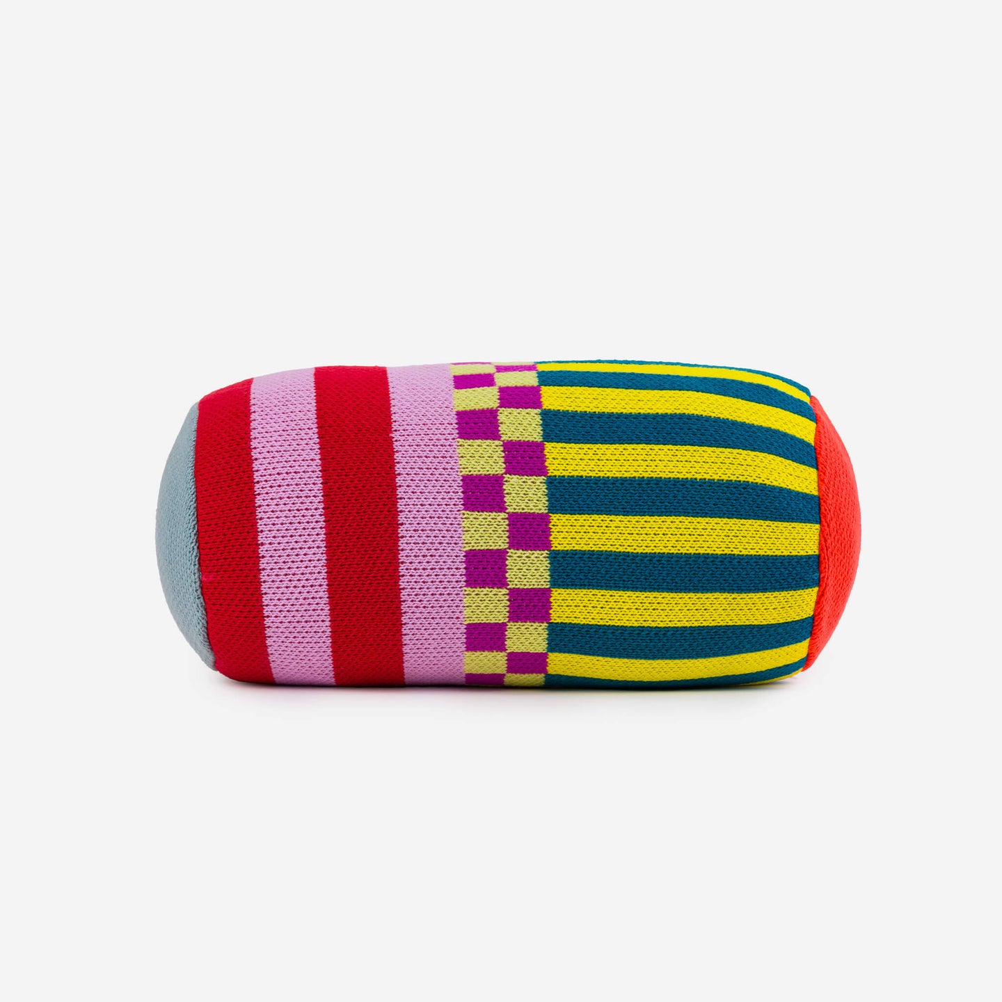 Pattern Patch Bolster Pillow Colorful Pill Shape Pillow Accent