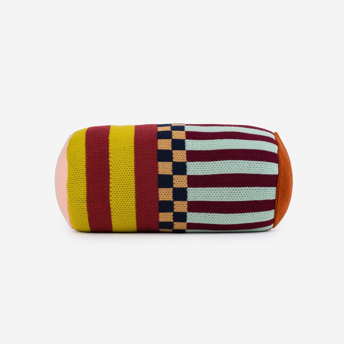 Pattern Patch Bolster Pillow Colorful Pill Shape Pillow Accent