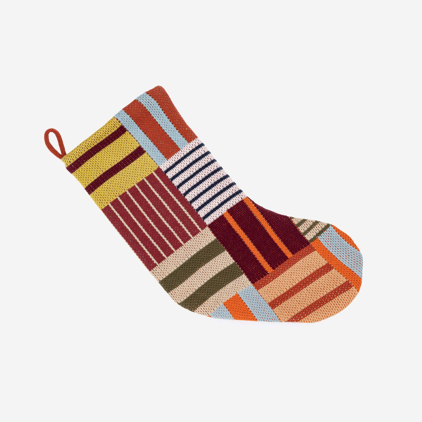Patchwork Stripe Holiday Stocking