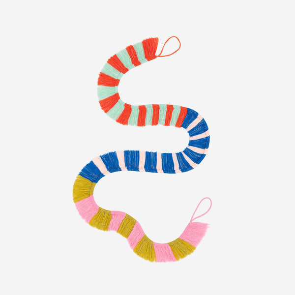 Rainbow | Patchwork Stripe Fringe Garland