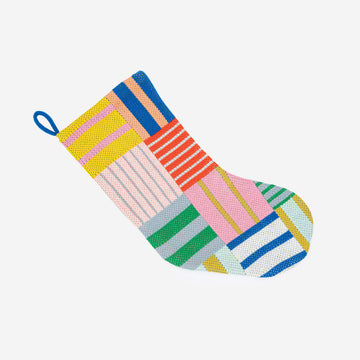 Rainbow | Patchwork Stripe Holiday Stocking