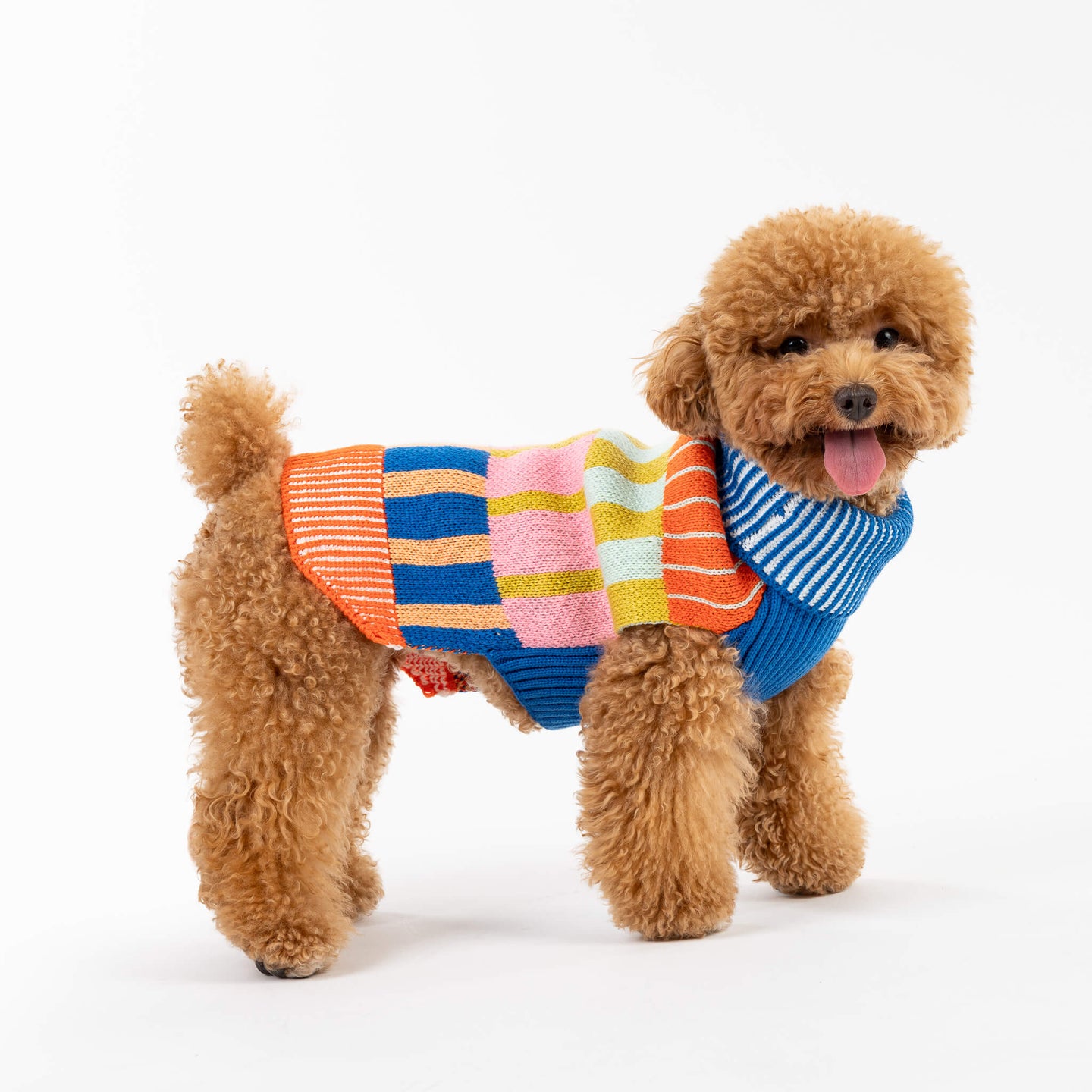 Patchwork Stripe Dog Sweater
