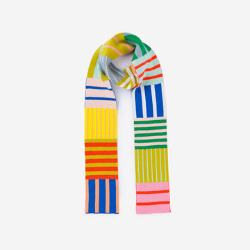 Rainbow | Patchwork Stripe Skinny Scarf