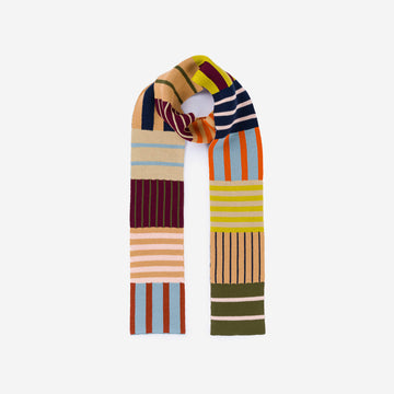 Desert | Patchwork Stripe Skinny Scarf