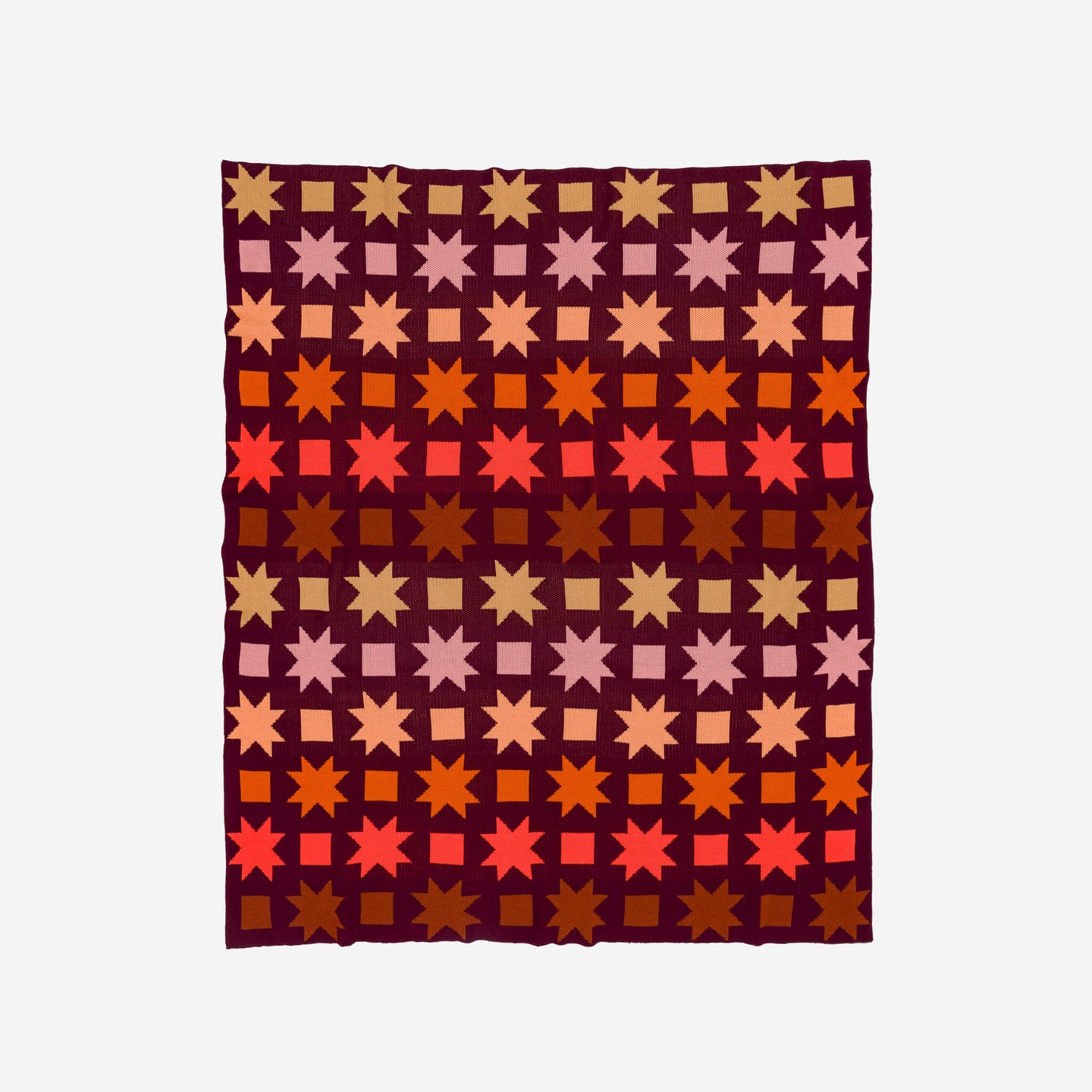 Quilt Star Knit Throw Bold Graphic Pattern Cozy