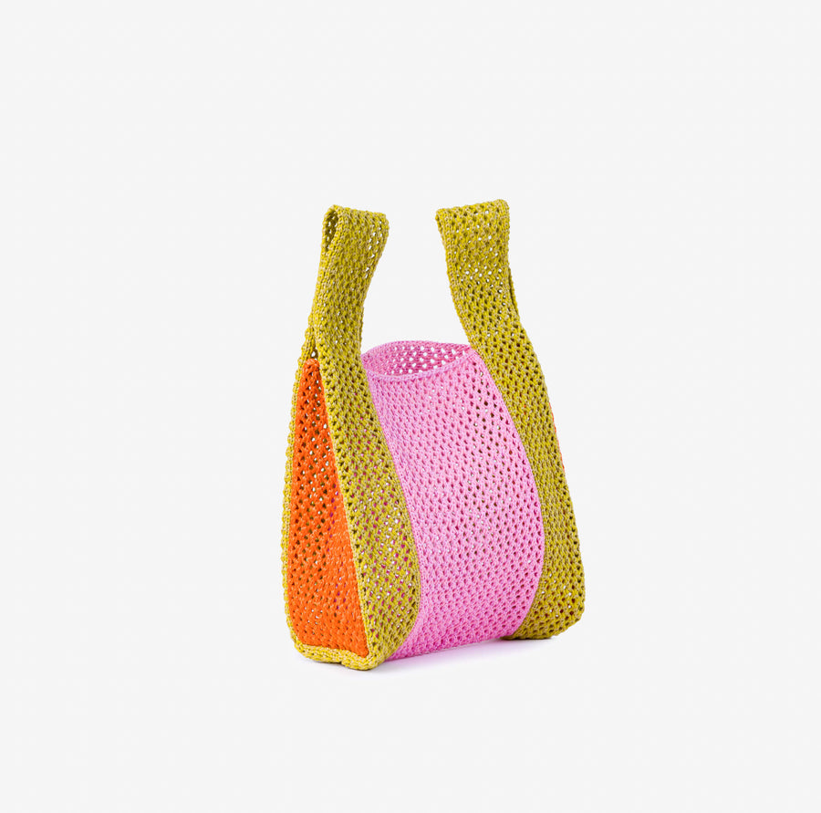 Raffia Crochet Mini Bag Knit - All purpose washable shopping bag