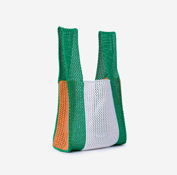 Kelly Peach | Raffia Crochet T-Shirt Knit Bag Lightweight Beach Bag