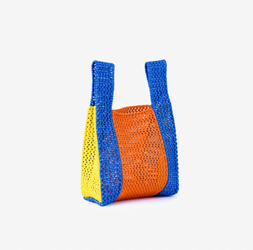 Cobalt Yellow | Raffia Crochet Mini Bag Cute Small Beach Bag Lightweight