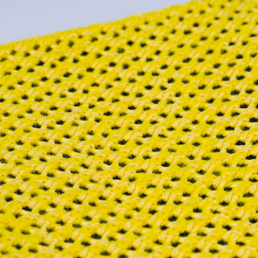 Cobalt Yellow | Raffia Crochet Zip Make up Pouch Case