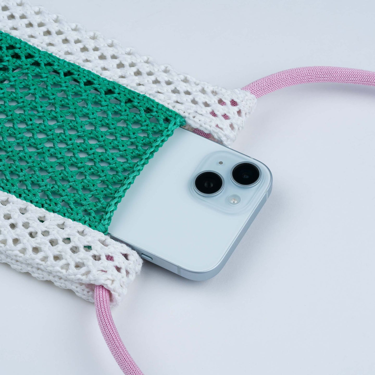 Raffia Crochet Knit Phone Sling Repurposed Cord Adjustable Iphone