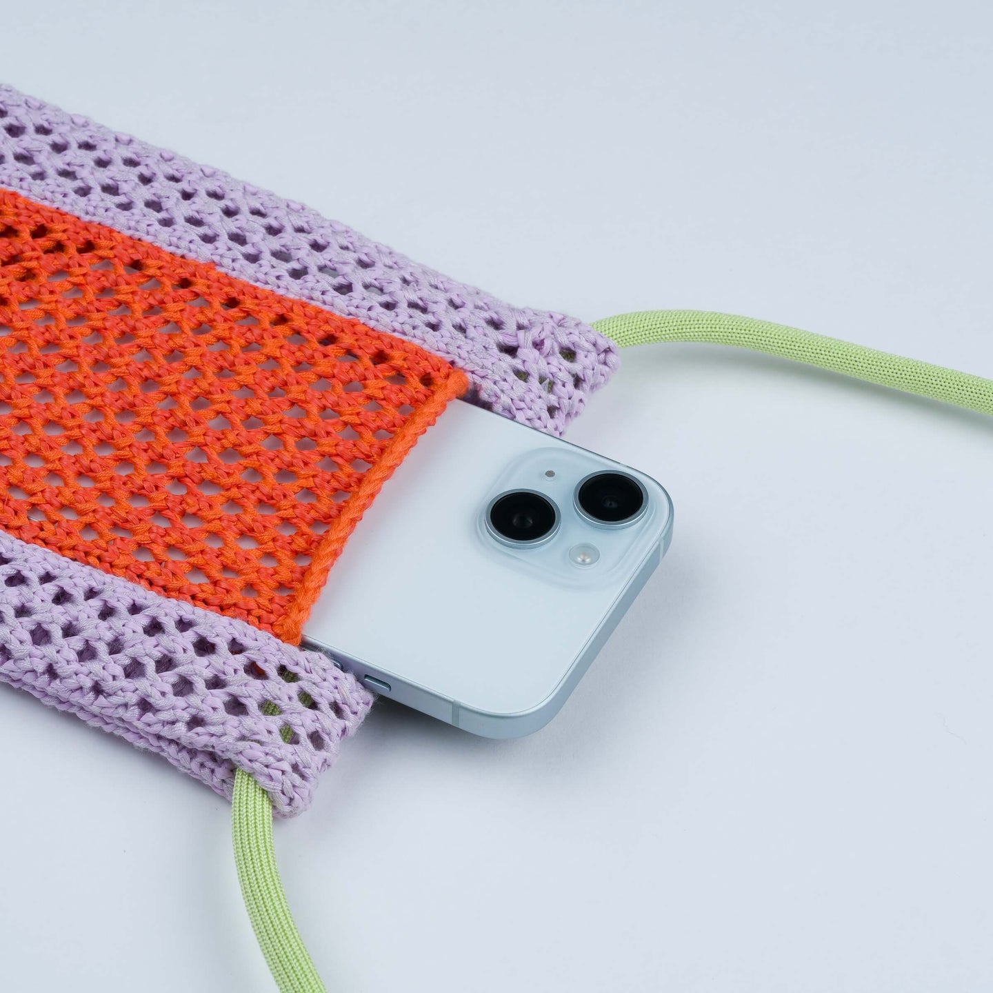 Raffia Crochet Knit Phone Sling Repurposed Cord Adjustable Iphone