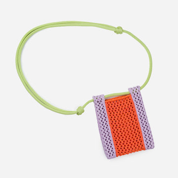 Poppy Lilac | Raffia Crochet Knit Phone Sling Repurposed Cord Adjustable Iphone