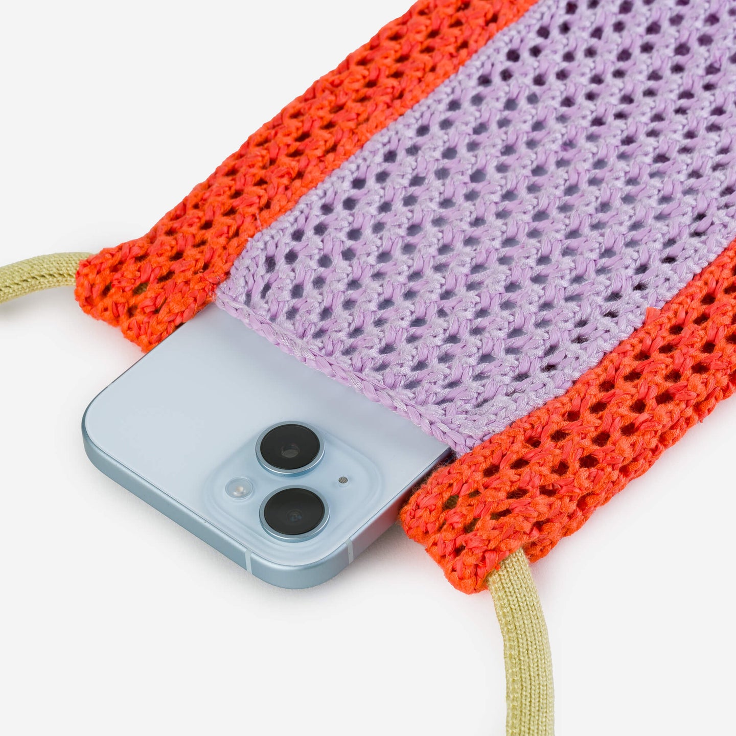 Raffia Crochet Knit Phone Sling Repurposed Cord Adjustable Iphone
