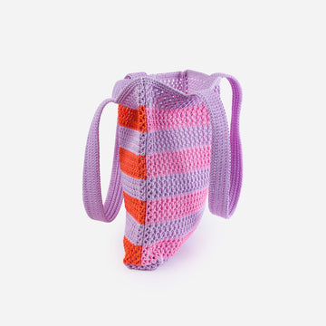 Poppy Lilac | Raffia Crochet Tote Bag Beach Bag Lightweight