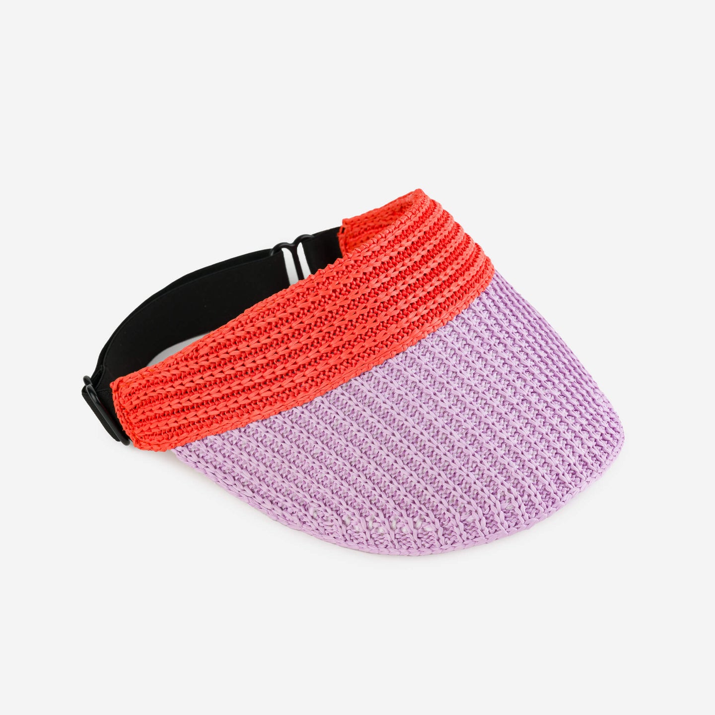Raffia Visor Sporty Colorful Small Hat Blocks Sun Adjustable Strap Sporty Active