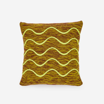 Golden Olive Wine | Squiggle Stripe Pillow Cover Raised Texture Stripe