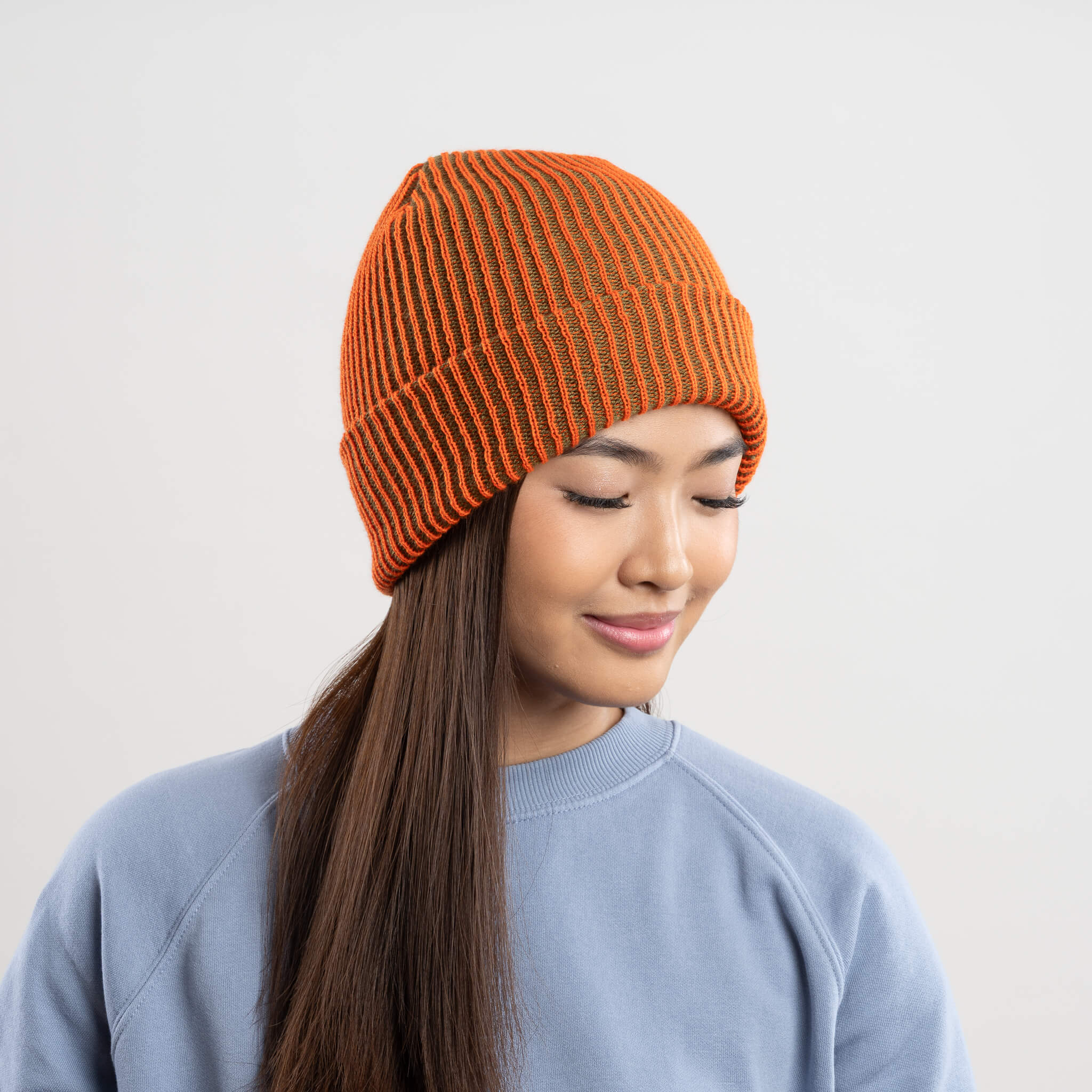 Colorful Knit Simple Rib Hat - Knitted Beanie - Slouch Stripe Knit