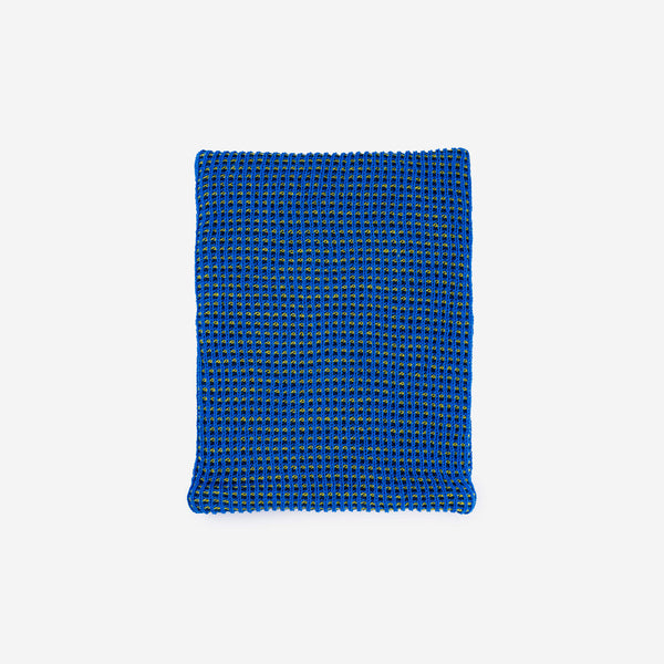 Cobalt | Grid Knitted Snood Knit Neckwarmer Stretch Turtleneck Green