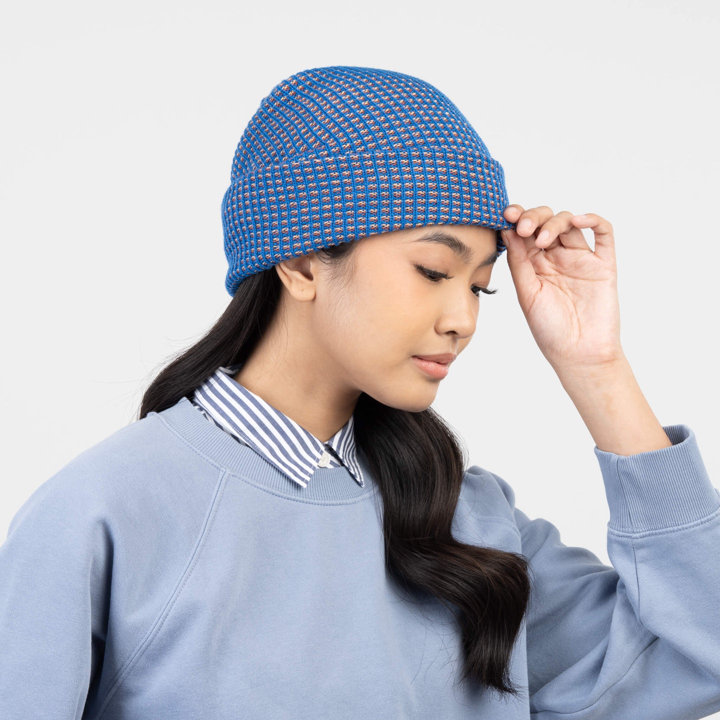 Simple Grid Hat Beanie Perfect Fit Stretch Unisex Bright Color