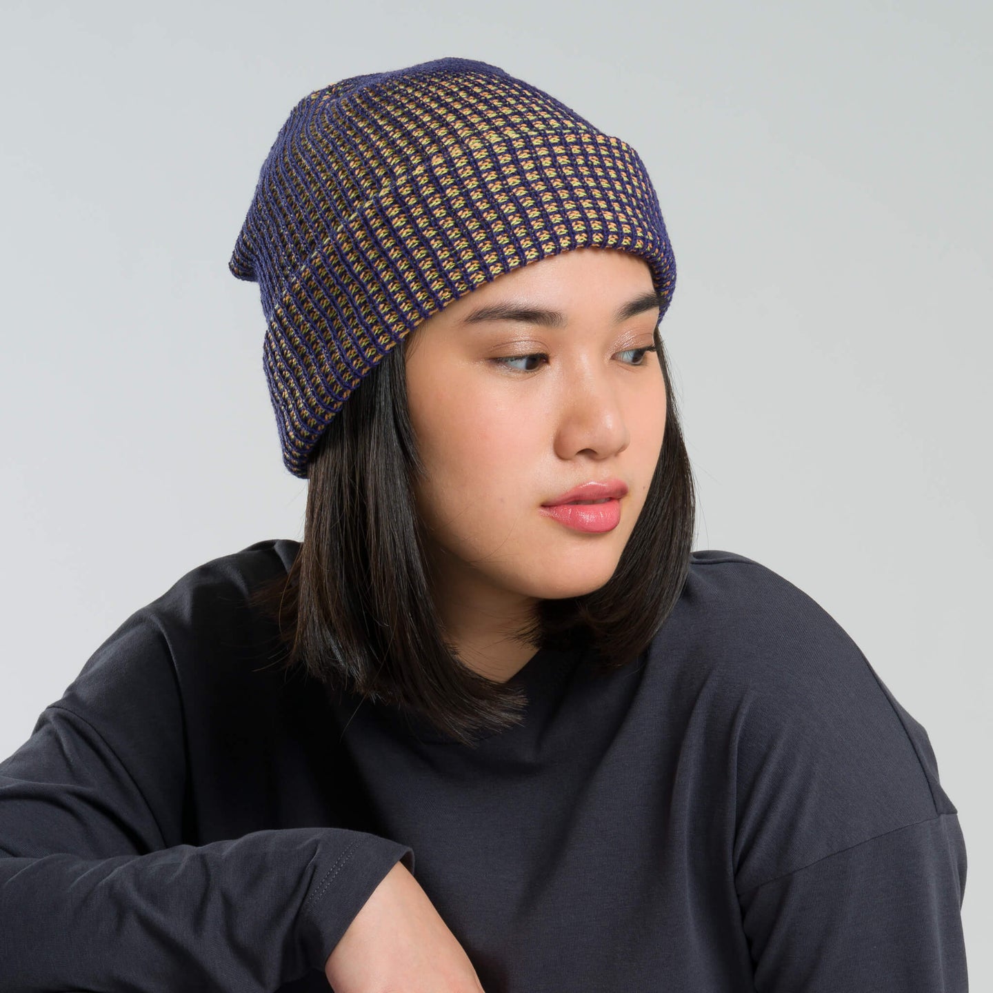 Simple Grid Hat Beanie Perfect Fit Stretch Unisex Bright Color