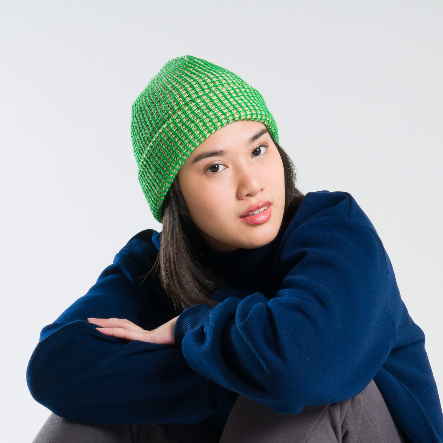 Simple Grid Hat Beanie Perfect Fit Stretch Unisex Bright Color
