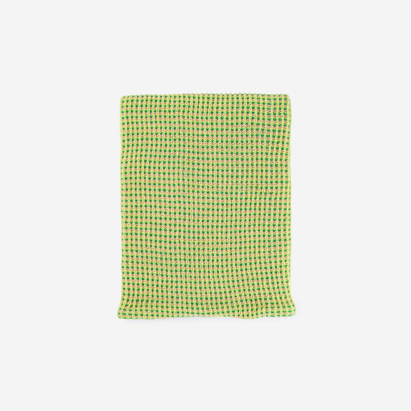 Grid Knitted Snood Knit Neckwarmer Stretch Turtleneck Green