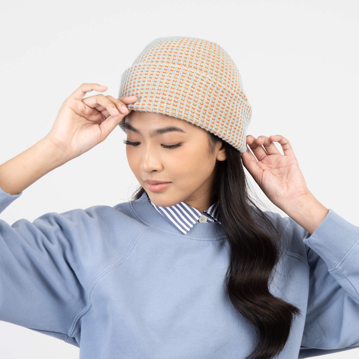 Simple Grid Hat Beanie Perfect Fit Stretch Unisex Bright Color