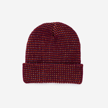 Wine Red | Simple Grid Hat Beanie Perfect Fit Stretch Unisex Bright Color Hat Toque Holiday Gifts Knit Cap