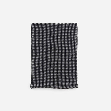 Black Grey | Grid Knitted Snood Knit Neckwarmer Stretch Turtleneck Mens Unisex One Size Knitted Tube Gaiter