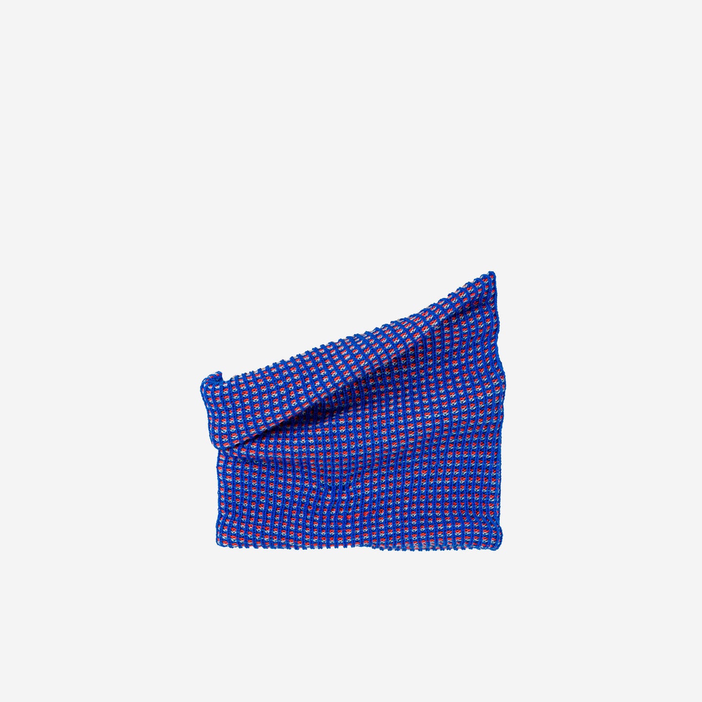 Grid Knitted Snood Knit Neckwarmer Stretch Turtleneck Blue Tube