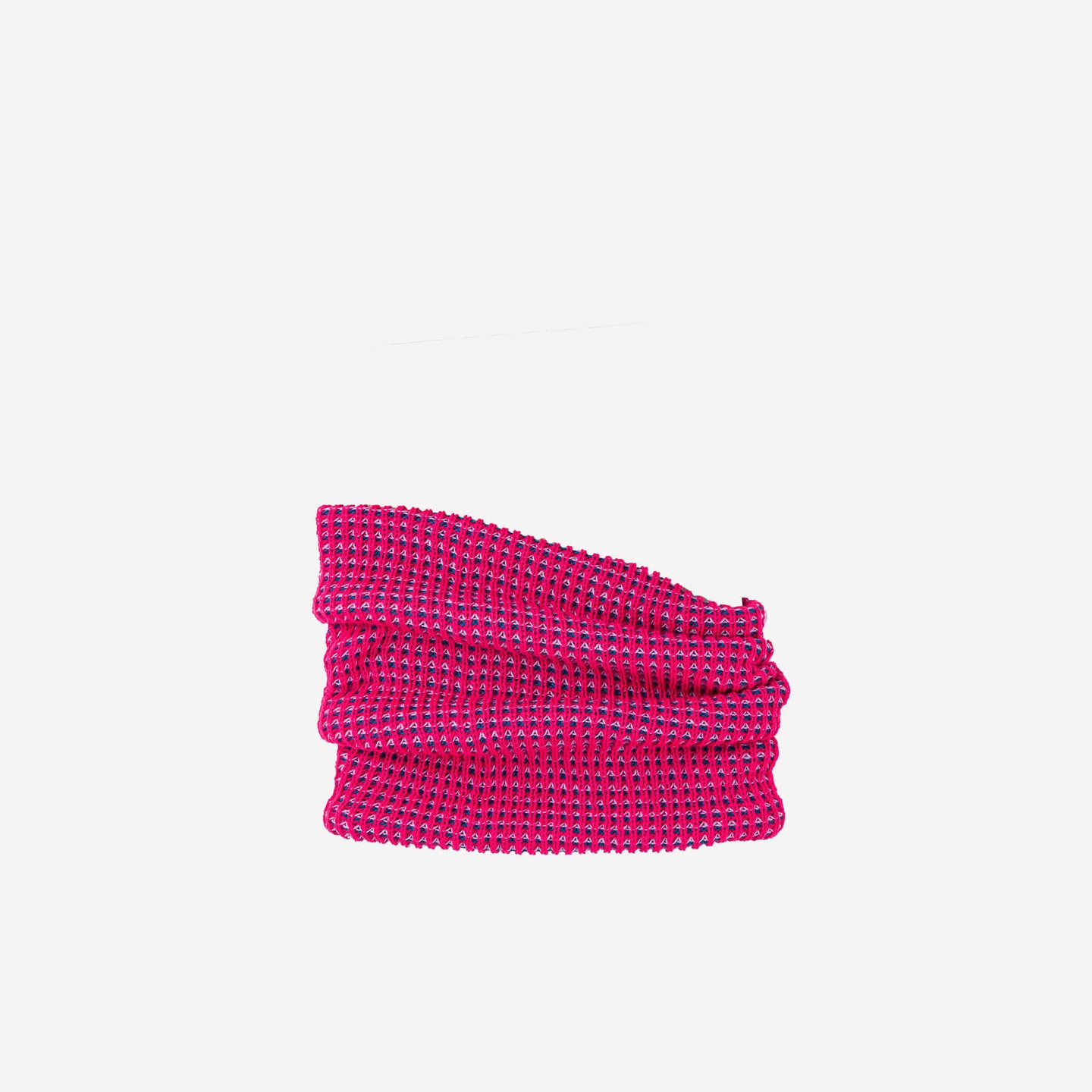Grid Knitted Snood Knit Neckwarmer Stretch Turtleneck Barbie Pink Tube