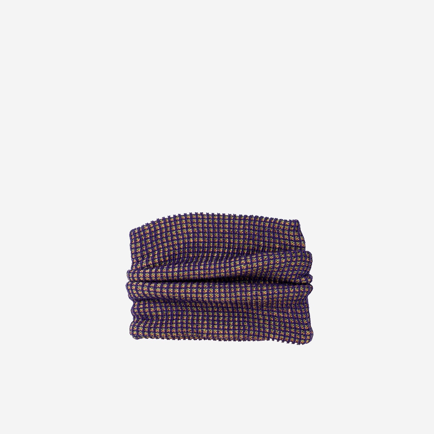 Grid Knitted Snood Knit Neckwarmer Stretch Turtleneck Purple Tube