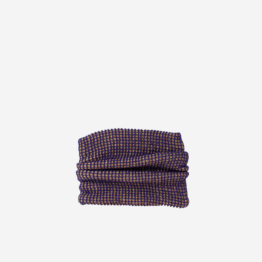 Cobalt | Grid Knitted Snood Knit Neckwarmer Stretch Turtleneck Blue Tube