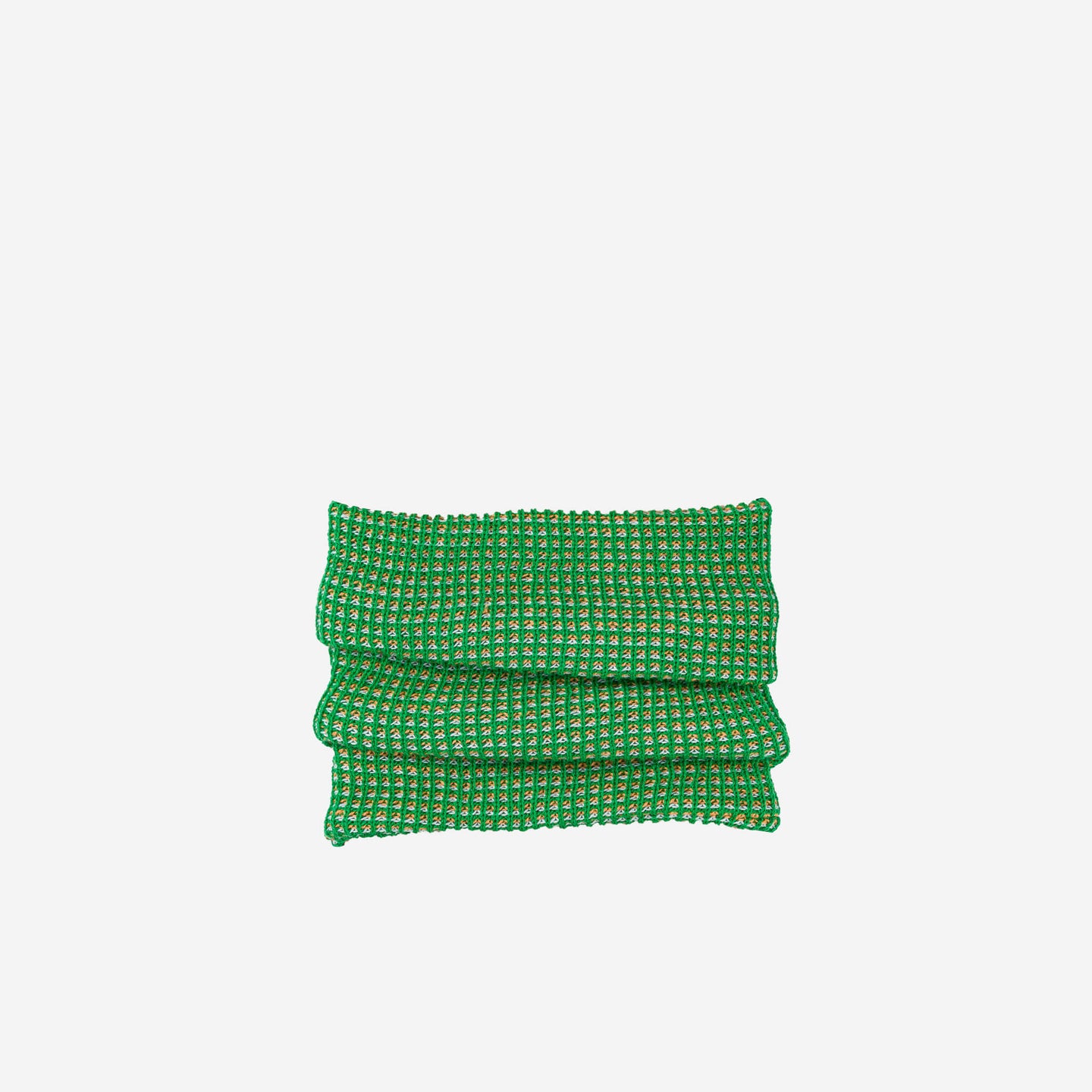 Grid Knitted Snood Knit Neckwarmer Stretch Turtleneck Green Tube 