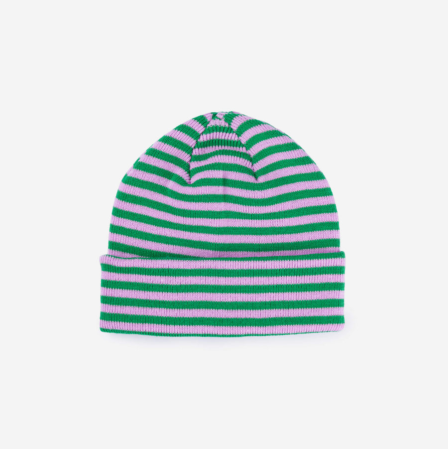 Simple Stripe Knit Beanie Winter Cuff Hat Stretchy Comfy Soft