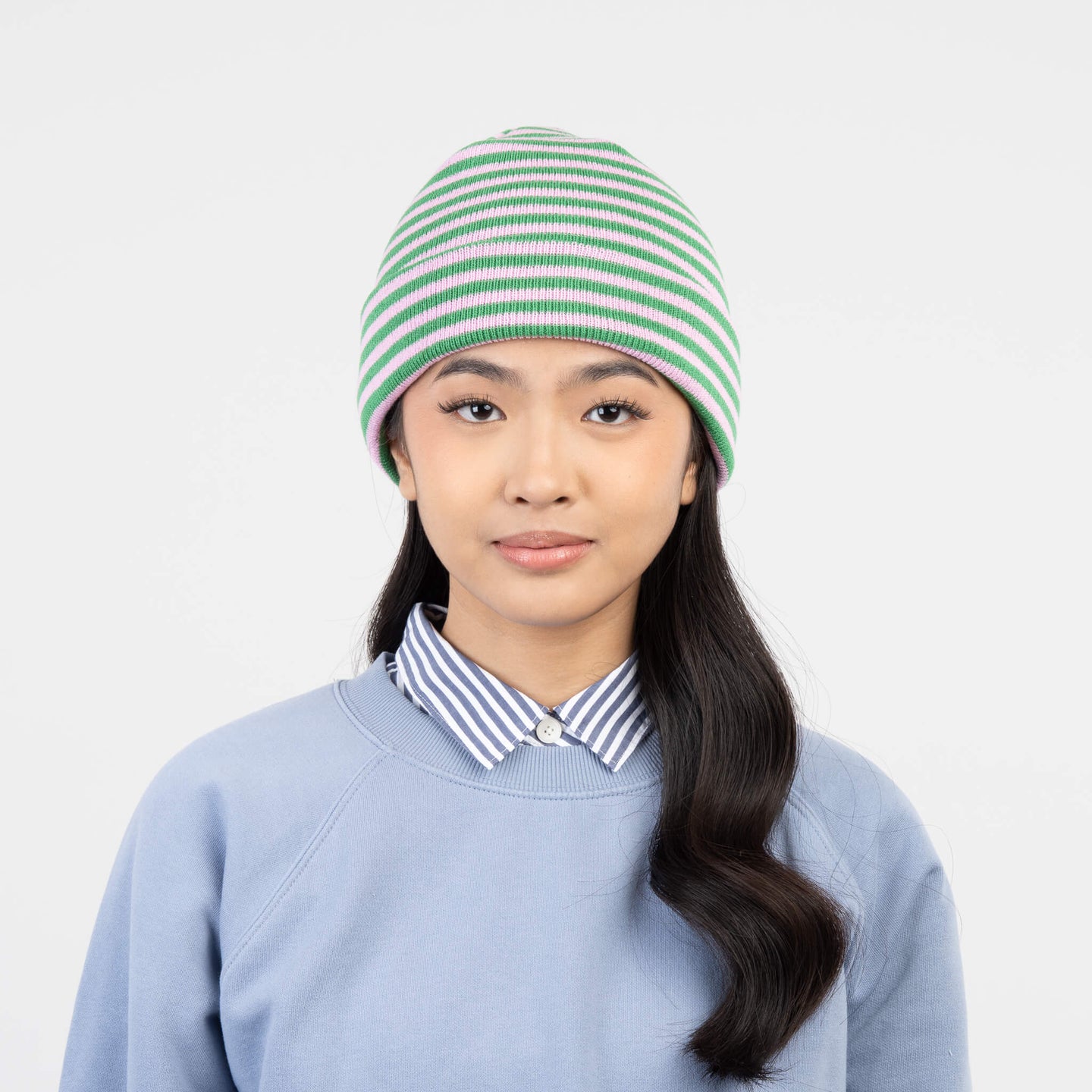 Simple Stripe Knit Beanie
Contrast Stripe Slouchy Beanie Knit Unisex mens womens one size Beanie Perfect Fit Stretch Bright Color Hat Toque Holiday Gifts Knit Cap