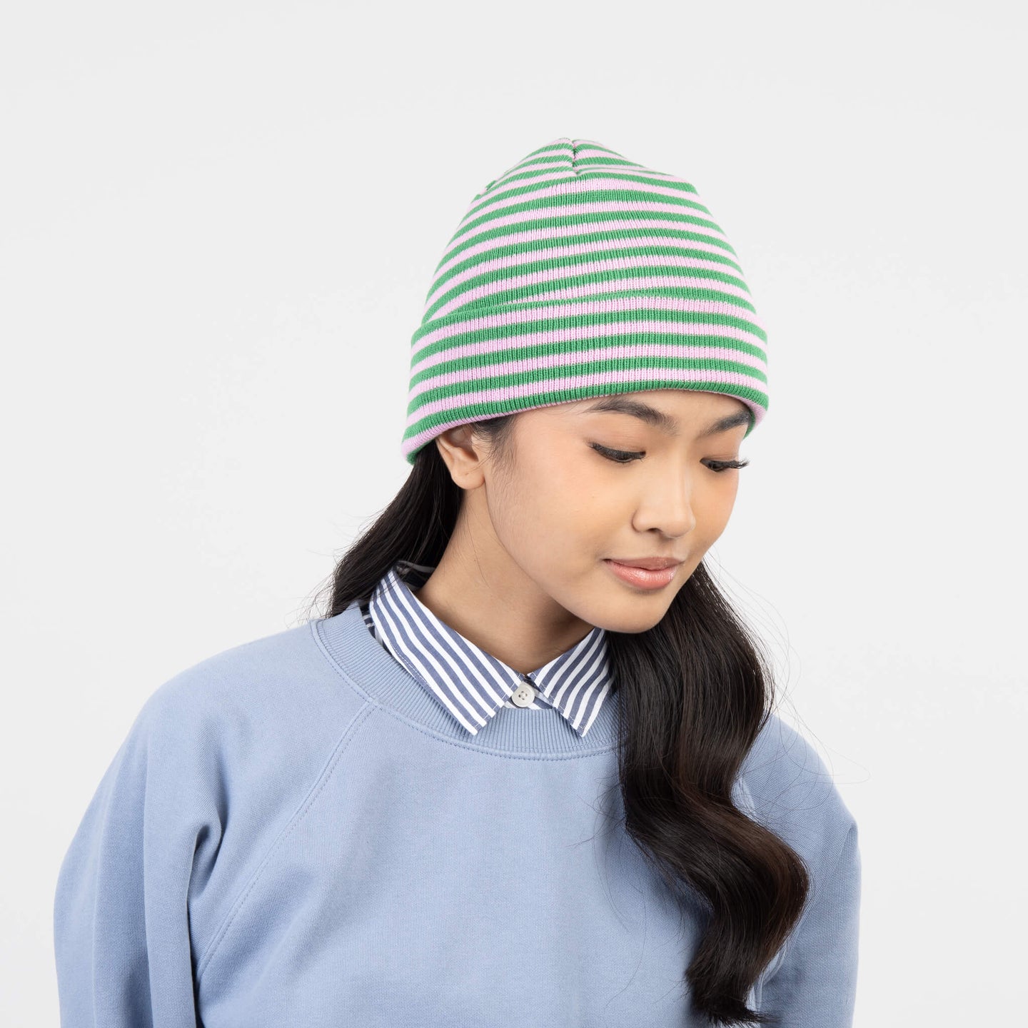 Simple Stripe Knit Beanie
Contrast Stripe Slouchy Beanie Knit Unisex mens womens one size Beanie Perfect Fit Stretch Bright Color Hat Toque Holiday Gifts Knit Cap