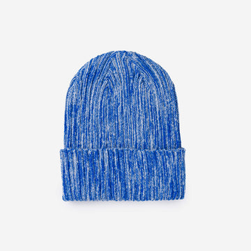 Cobalt | Space Mix Knit Ski Beanie Slouchy Rib Deadstock Upcycled Design Mens Womens