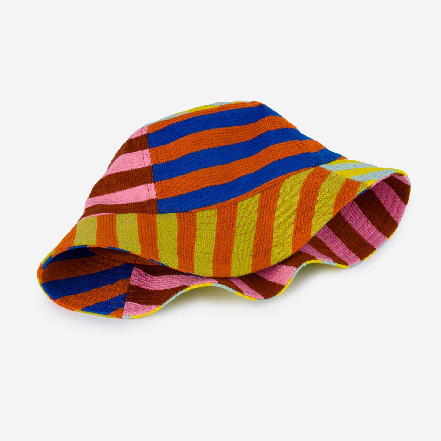 Super Stripe Knit Bucket Hat Soft Packable Beach Washable