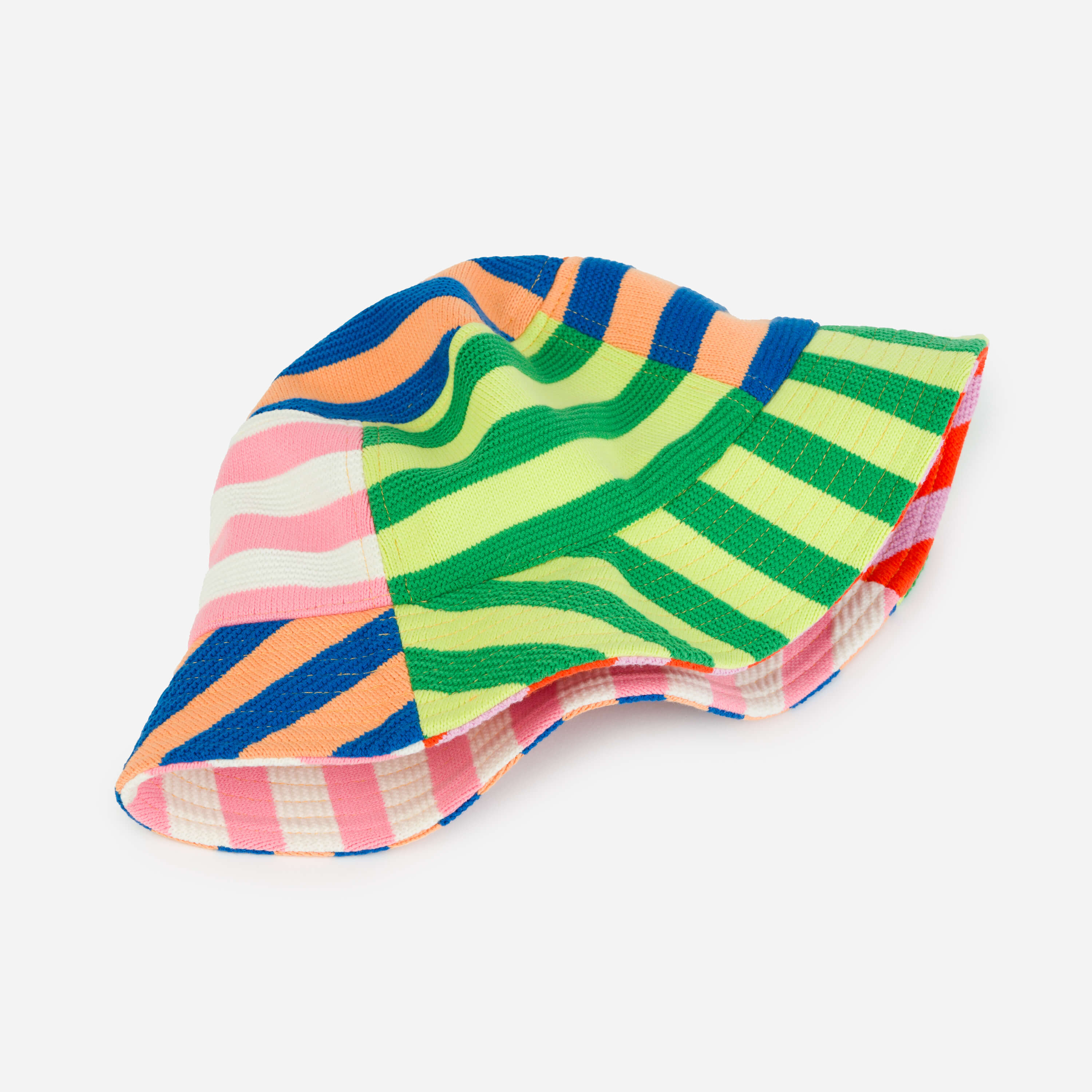 Super Stripe Knit Bold Bucket Hat - Colorful Soft Knit  display picture 1